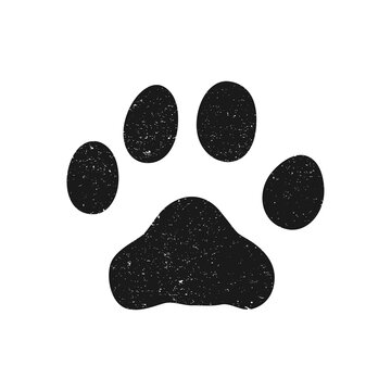 Dog or cat paw print flat vector icon for animal apps and websites