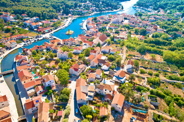 Town of Vrboska aerial view