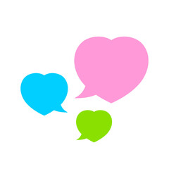speech bubble heart shape isolated on white, dialog heart for graphic chat talk sign, speech bubble for copy space, conversation comic heart symbol, heart balloon for dialog speech