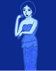 vector illustration beauty in blue background