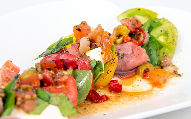 mix tomato basil and cheese antipasti