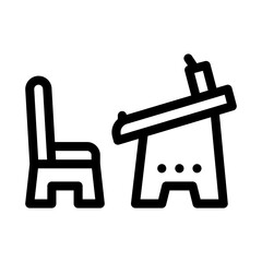 preschool education table icon vector. preschool education table sign. isolated contour symbol illustration