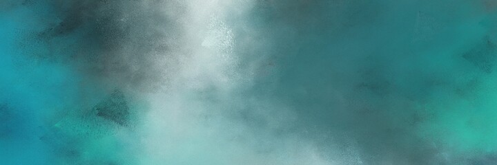 beautiful vintage abstract painted background with teal blue and pastel blue colors and space for text or image. can be used as horizontal background graphic