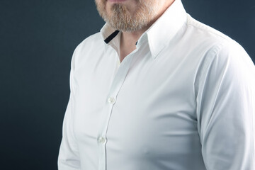 shirt dressed on a bearded man