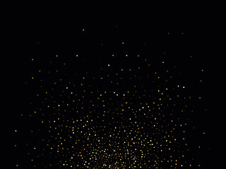 Gold glitter texture on a black background. Golden explosion of confetti. Golden abstract texture on a black background. Design element.