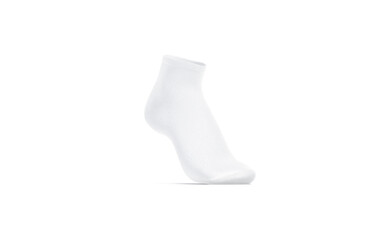Blank white ancle socks toe mock up, side view