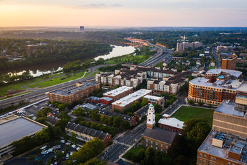 Aerial Sunrise of Rutgers University New Brunswick New Jersey 