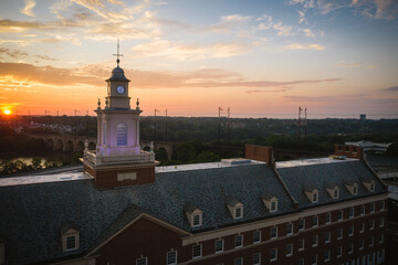 Aerial Sunrise of Rutgers University New Brunswick New Jersey 