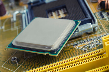 slot that accepts a processor on the motherboard and processor