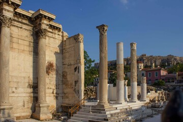 Hadrian's library ruins in Athens city centre