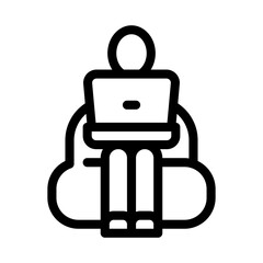 employee working with laptop icon vector. employee working with laptop sign. isolated contour symbol illustration