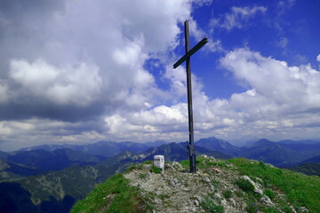 summit cross of halserspitz, wildbad kreuth, tegernsee, bavaria