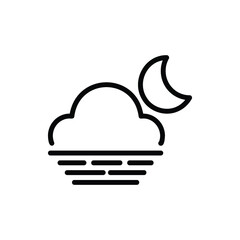 Night Warm Icon Logo Vector Isolated. Nature and Weather Icon Set. Editable Stroke and Pixel Perfect.