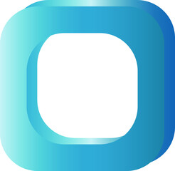 Blue volumetric square with a gradient.