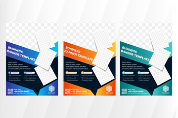 Template vector design for Brochure, Annual Report, Magazine, Poster, Flyer, vertical layout modern with green, orange and blue gradient colors size A4, Easy to use and edit. Space for photo collage.