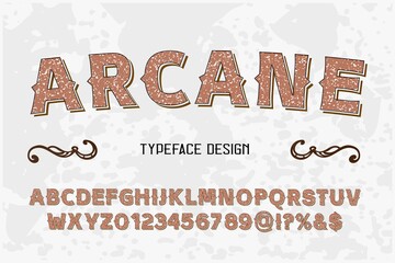 alphabet design, typeface vector, vintage font, white style background