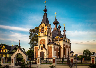 Fototapeta na wymiar Orthodox church of the Protection of the Mother of God in Slawatycze.