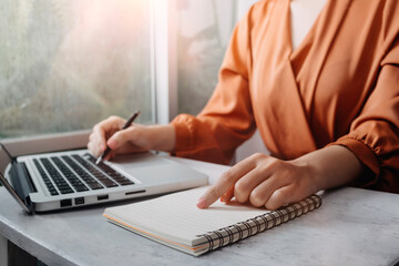 Searching Browsing Internet Data Information with blank search bar.businessman working with smart...