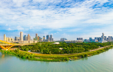 Obraz premium Aerial scenery of Dongping new town, Foshan City, Guangdong Province, China