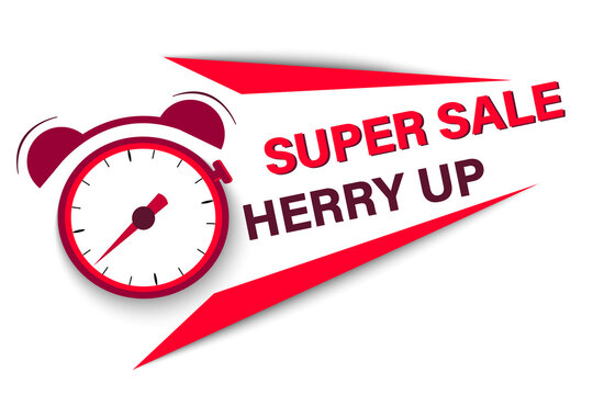 Profitable
limited time offer. Super Sale, Countdown Alarm Clock.
Vector image in red.