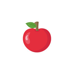This is fruit. Red apple on white background.