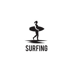 Surfer logo icon design template