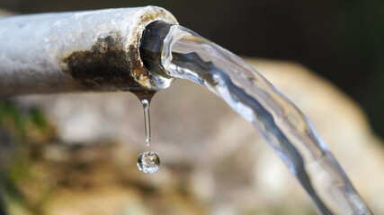 water flowing from a faucet