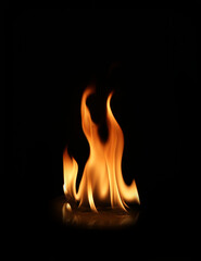 Abstract, flame fire on black background.