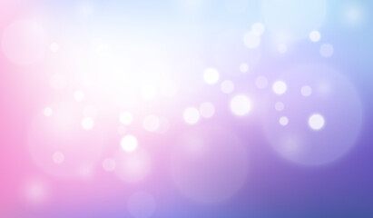 Abstract Blurred blue pink purple background. Soft pastel light gradient backdrop with bokeh effect. Vector illustration for your graphic design, banner, poster, website © Lenka_X