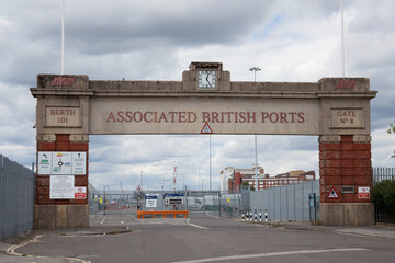 The entrance to Gate 8 at the Associated British Port at Southampton, Hampshire, UK