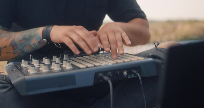 Disc Jockey Uses MIDI Pad