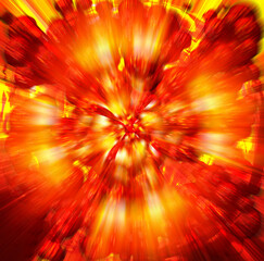 Obraz premium Big explosion of red spheres