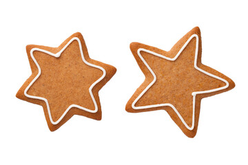 Star Gingerbread Cookies Isolated On White Background