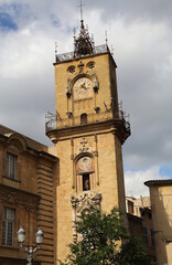 Tower of the old city hall of Aix-en-Provence, France