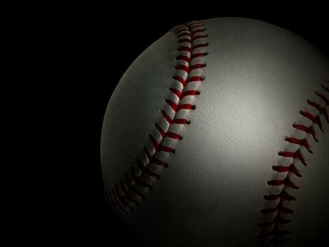 baseball ball on black background