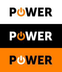 Power logo design. Electric energy logotype. Vector emblem