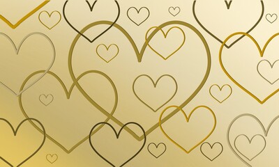 golden heart pattern background