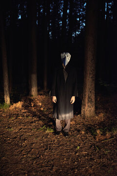 Horryfying Man In Dark Forest