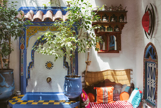 Traditional Moroccan House Interior.