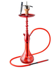 Isolated hookah or water pipe with hose