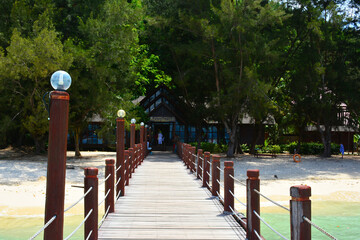 Manukan Island Footbridge in Sabah, Malaysia