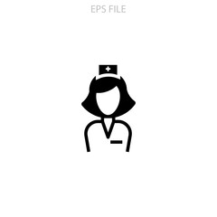 Nurse icon for your website, logo, app, UI, product print. Nurse concept flat Silhouette vector illustration icon. EPS vector icon