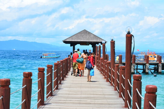 Manukan Island Footbridge in Sabah, Malaysia