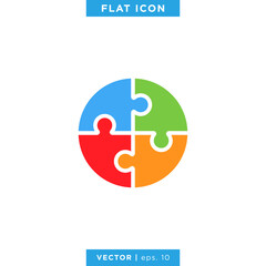 Puzzle Icon Vector Design Template.