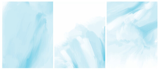 Simple Geometric Vector Blanks. Light Blue Free Hand Textured Background. Abstract Vector Prints Ideal for Layout, Cover, Card. Creative Painted Layouts.
