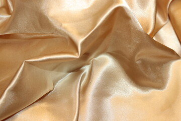 Gold Silk or Satin Fabric Luxury Concept Sewing Hobby
