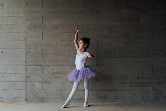 Cute girl dancing ballet