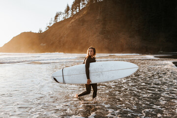 Girl with surfboard
