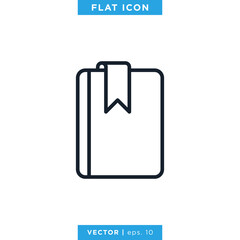 Bookmark Icon Vector Design Template. Editable Stroke.