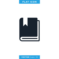 Book and Bookmark Icon Vector Design Template